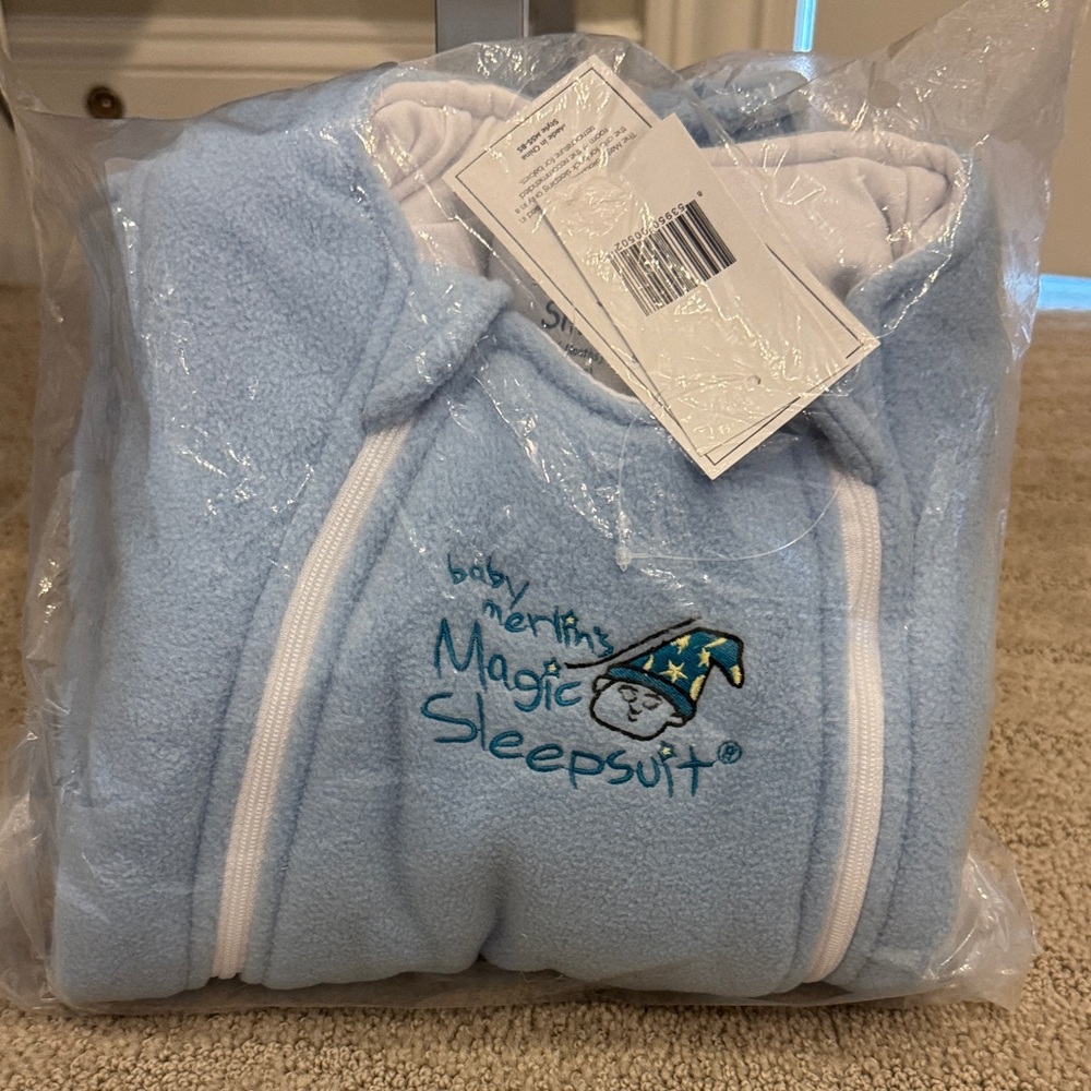 Baby Merlin's Magic Sleepsuit - Soft Blue